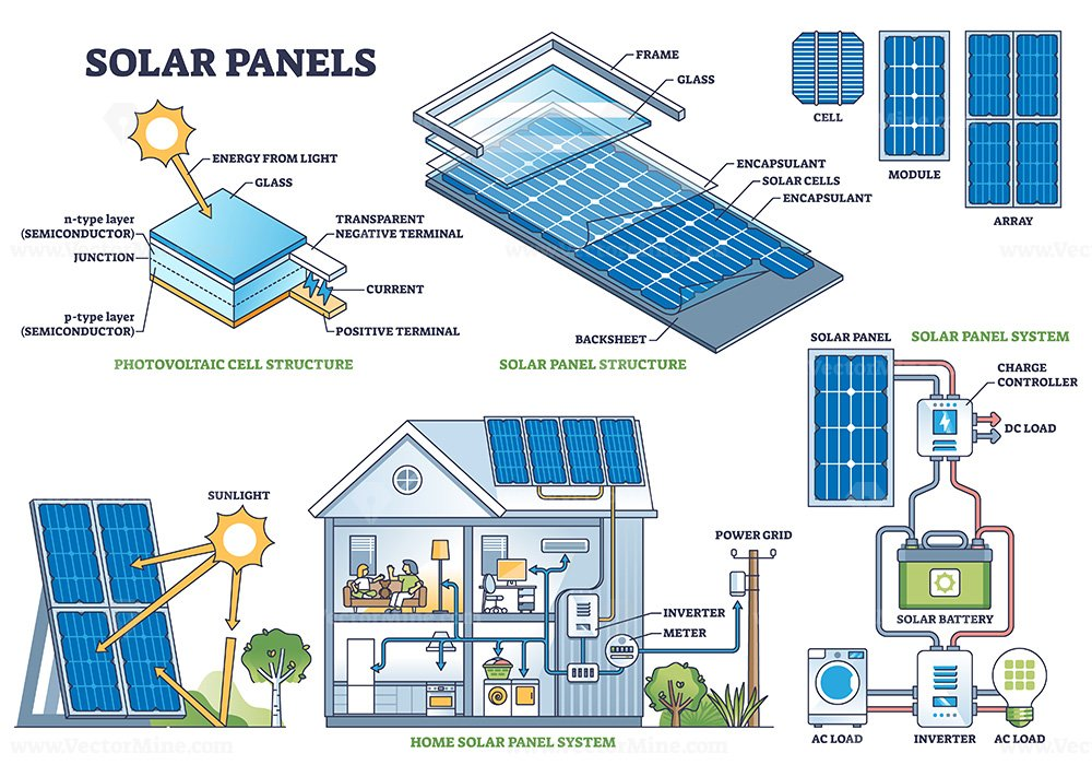 Solar panel installation diagram